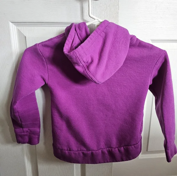 Nike Girls' Bright Purple Hoodie with Silver Glitter Logo Size Small (4/5) - Picture 3 of 5